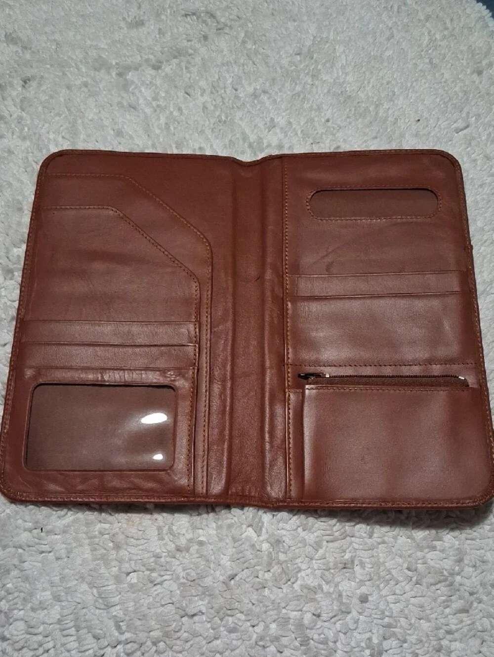 Leather Travel Wallet - Brown